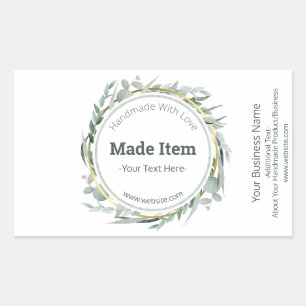 Customisable Handmade Product DIY Craft Business Rectangular Sticker