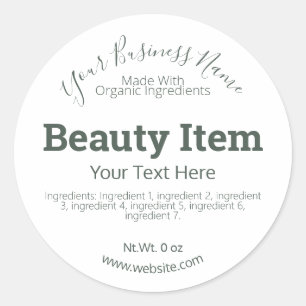 Customisable Handmade Skin Care DIY Business Classic Round Sticker
