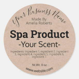 Customisable Handmade Spa Product DIY Business Classic Round Sticker