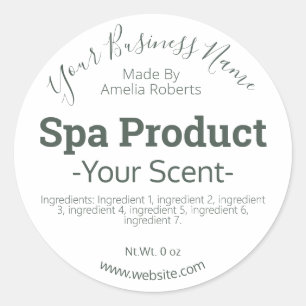 Customisable Handmade Spa Product DIY Business Classic Round Sticker