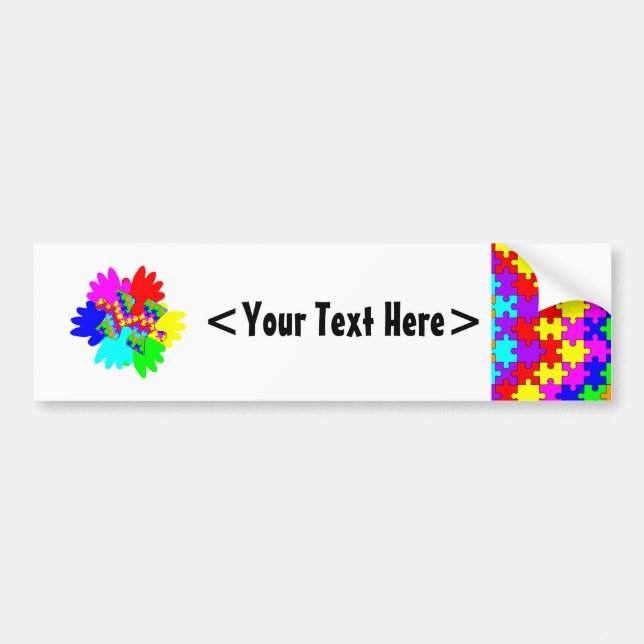Customisable Hands And Puzzling Puzzle Piece Bumper Sticker (Front)