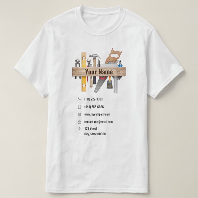 Customisable handyman carpenter tools T-Shirt (Design Front)