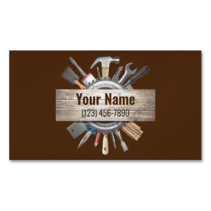 Customisable handyman contractor tools v2 magnetic business card