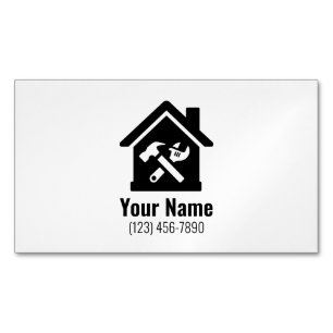 Customisable handyman home repairs magnetic business card