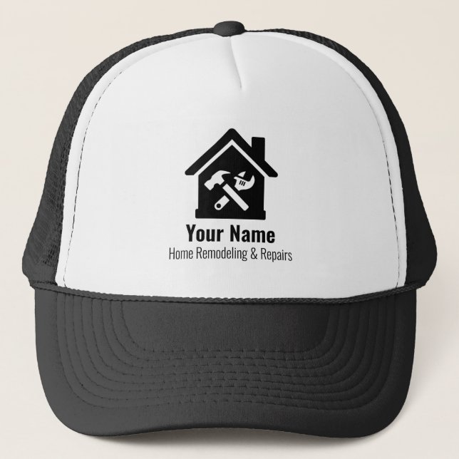 Customisable handyman home repairs trucker hat (Front)