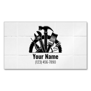 Customisable handyman tools tiles magnetic business card