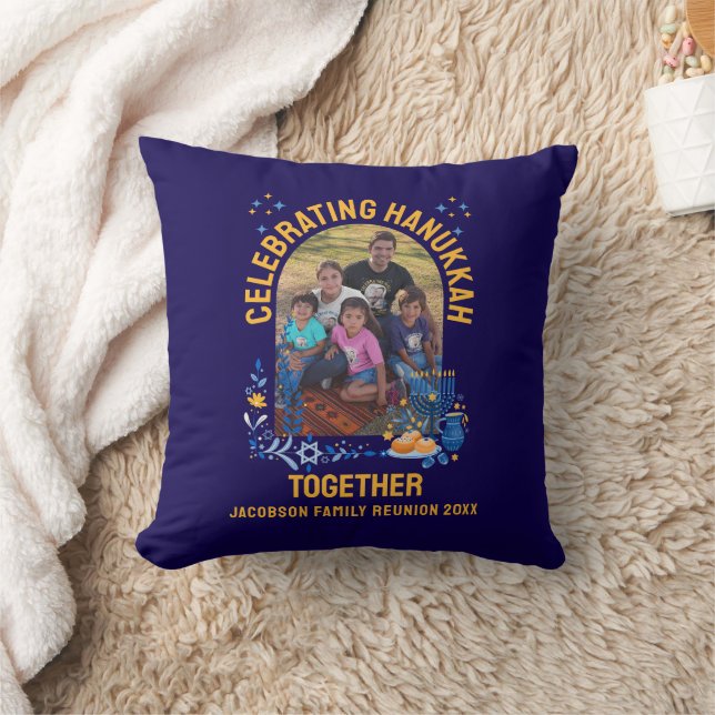 Customisable HANUKKAH FAMILY REUNION Souvenir Cushion (Blanket)