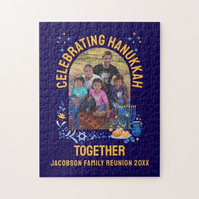 Customisable HANUKKAH FAMILY REUNION Souvenir Jigsaw Puzzle (Vertical)