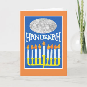 Customisable Hanukkah Photo Card, Menorah Holiday Card