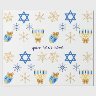 Customisable Hanukkah winter Wrapping Paper