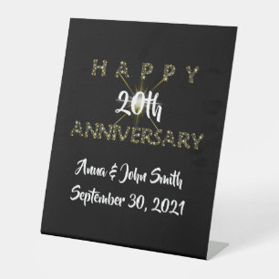 Customisable Happy Anniversary starry Pedestal Sign