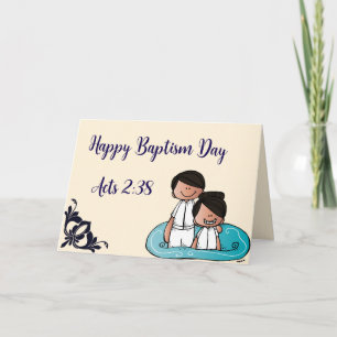 Customisable Happy Baptism Day - Acts 2:38 Thank You Card
