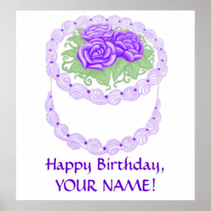 Customisable Happy Birthday Cake Print