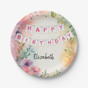 Customisable Happy Birthday Napkins Paper Plate