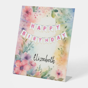 Customisable Happy Birthday Pedestal Sign