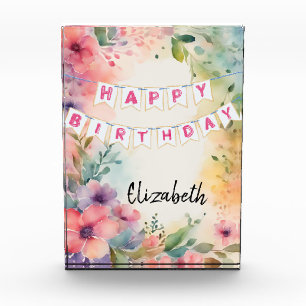 Customisable Happy Birthday Photo Block