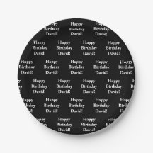 Customisable Happy Birthday Text | Black & White