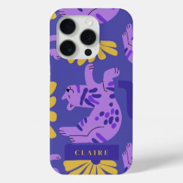 Customisable Happy Cat & Matisse Flowers iPhone 15 Pro Case