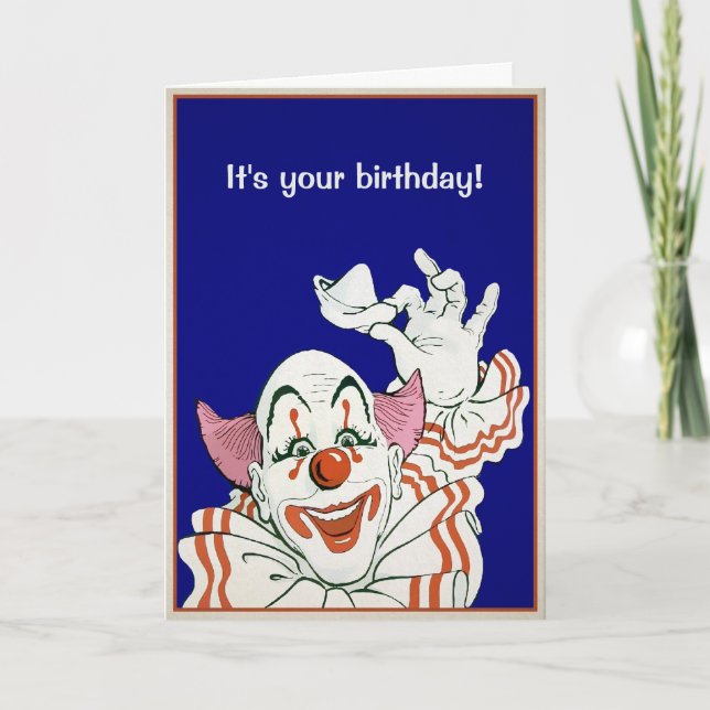 Customisable Happy Clown Greeting Card (Front)