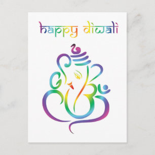 🕉☸Customisable 😍 Happy Diwali with Lord Ganesh Postcard