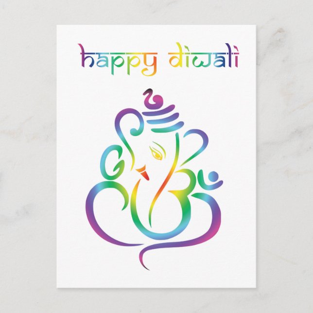 🕉☸Customisable 😍 Happy Diwali with Lord Ganesh Postcard (Front)