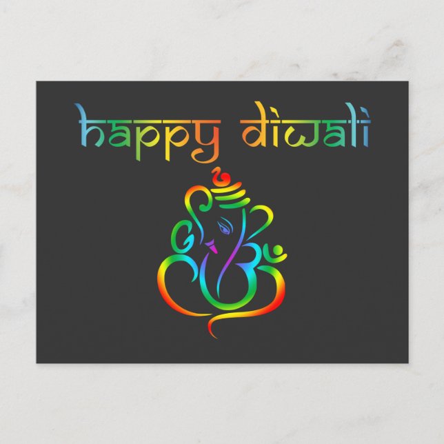 Customisable 🤩 Happy Diwali with Lord Ganesh Postcard (Front)