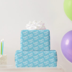 Customisable Happy Easter Light Blue Wrapping Paper