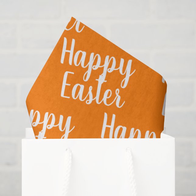 Customisable Happy Easter Orange Tissue Paper (Gift Bag)