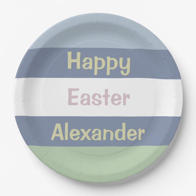 Customisable Happy Easter  Paper Plate (Front)