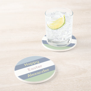 Customisable Happy Easter Text Coaster