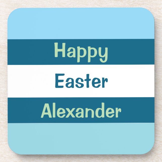 Customisable Happy Easter Text Coaster (Front)
