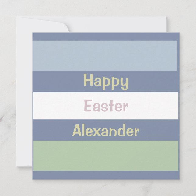 Customisable Happy Easter Text Flat Card  (Front)