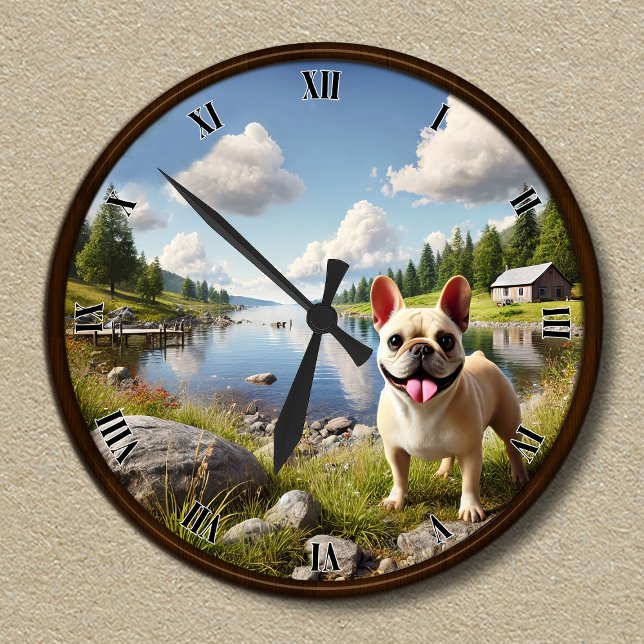 Customisable Happy French Bulldog Clock (Creator Uploaded)