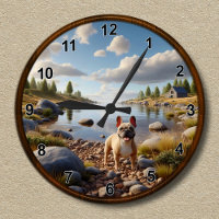 Customisable Happy French Bulldog Clock