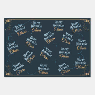 Customisable Happy Hanukkah Wrapping Paper Gift