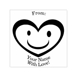 customisable happy heart self-inking stamp