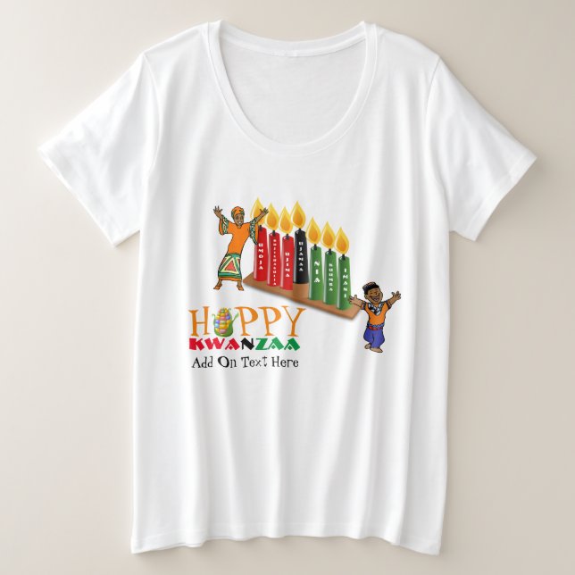 Customisable Happy KWANZAA 7 Principles Plus Size T-Shirt (Design Front)