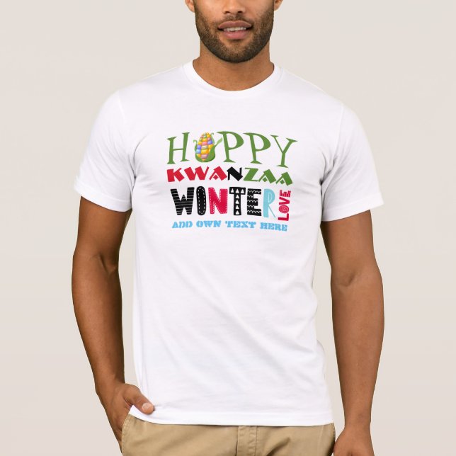 Customisable Happy KWANZAA Winter Love T-Shirt (Front)