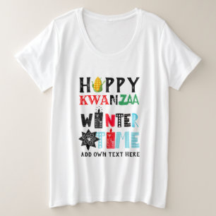 Customisable Happy KWANZAA Winter Time Candles Plus Size T-Shirt