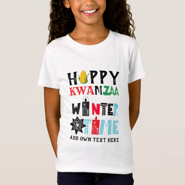 Customisable Happy KWANZAA Winter Time Candles T-Shirt (Front)