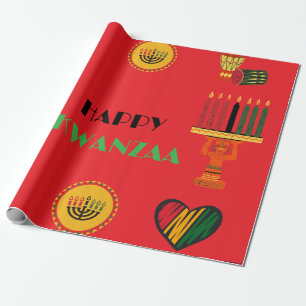 Customisable Happy Kwanzaa  Wrapping Paper