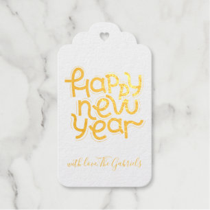 Customisable Happy New Year Foil Favour Tags
