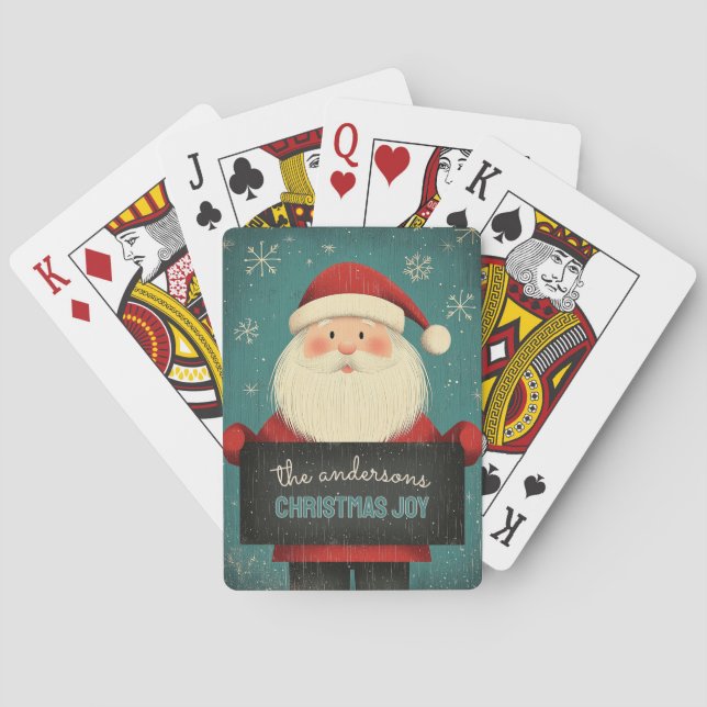 Customisable Happy Santa Playing Cards (Back)
