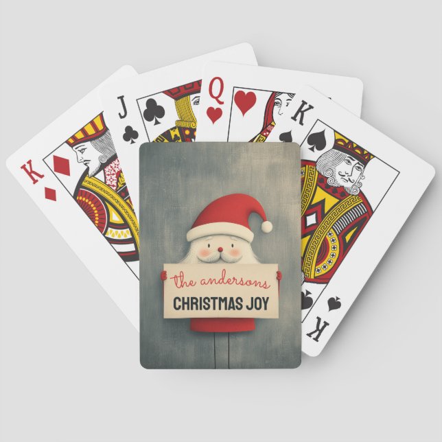 Customisable Happy Santa Playing Cards (Back)