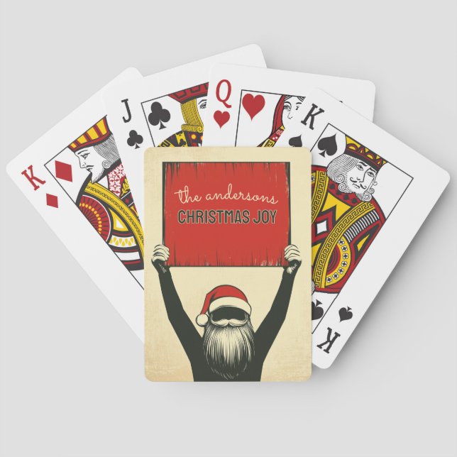 Customisable Happy Santa Playing Cards (Back)