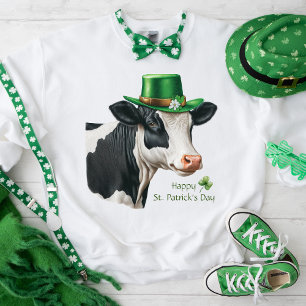 Customisable Happy St. Patrick's Day Shamrock Cow T-Shirt