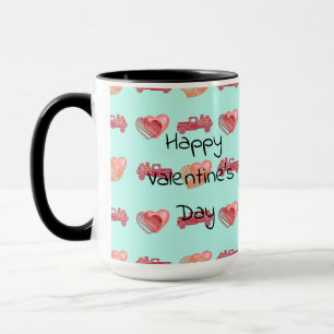 Customisable Happy Valentine's Day Heart Truck Mug