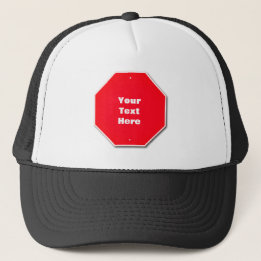 Customisable Hat - Red 'Stop' Sign