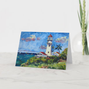 Customisable Hawaiian Diamondhead Lighthouse Thank You Card