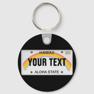 (Customisable) Hawaiian License Plate Key Ring